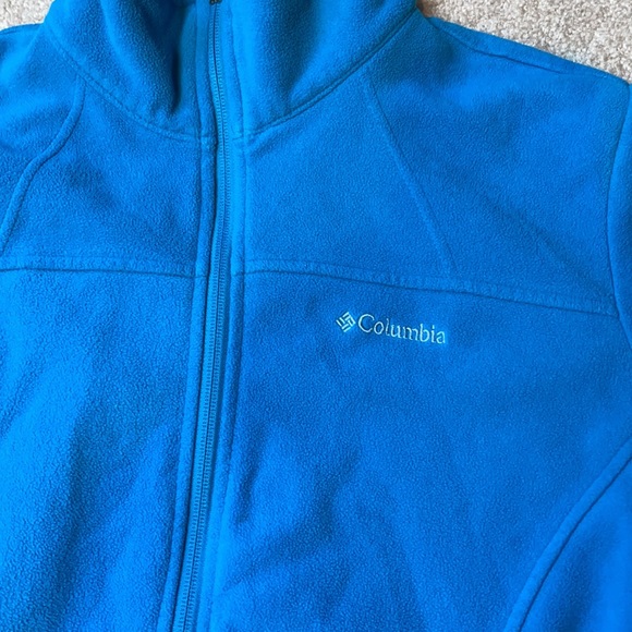 Columbia fleece size M turquoise, zip front. - Picture 2 of 6
